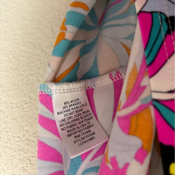 Jude Connally Tropical Abstract Floral Scuba Knit Stretch V-Neck Shift Dress M - Picture 8 of 8